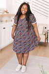 Clusters of Flowers Dress In Black
