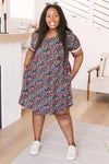 Clusters of Flowers Dress In Black
