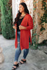 Coastal Town Cardigan in Dark Coral