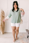 Colorblock Balloon Sleeve Top