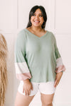 Colorblock Balloon Sleeve Top