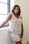 Confetti Leopard Print Tank In Taupe