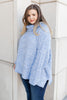 Cozy Cowl Neck in Heather Blue