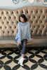 Cozy Cowl Neck in Heather Blue