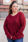 Cozy Cropped Sweater in Cranberry