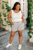 Cozy In Stripes Shorts in Gray