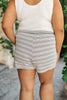 Cozy In Stripes Shorts in Gray