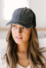 Criss Cross Ponytail Baseball Cap in Black