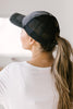 Criss Cross Ponytail Baseball Cap in Black