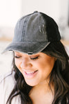 Criss Cross Ponytail Baseball Cap in Black
