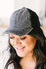 Criss Cross Ponytail Baseball Cap in Black