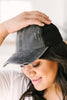 Criss Cross Ponytail Baseball Cap in Black