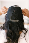Criss Cross Ponytail Baseball Cap in Black