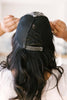 Criss Cross Ponytail Baseball Cap in Black