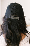 Criss Cross Ponytail Baseball Cap in Black