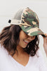 Criss Cross Ponytail Baseball Cap in Camo
