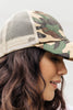 Criss Cross Ponytail Baseball Cap in Camo
