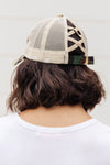 Criss Cross Ponytail Baseball Cap in Camo