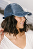 Criss Cross Ponytail Baseball Cap in Denim