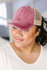 Criss Cross Ponytail Baseball Cap in Red