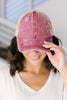 Criss Cross Ponytail Baseball Cap in Red