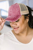 Criss Cross Ponytail Baseball Cap in Red