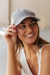 Criss Cross Ponytail Baseball Cap in Slate