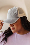Criss Cross Ponytail Baseball Cap in Slate