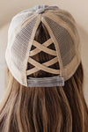 Criss Cross Ponytail Baseball Cap in Slate