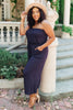 Cropped Tube Top Jumpsuit In Navy