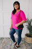Crossing Wires Top in Fuchsia
