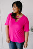 Crossing Wires Top in Fuchsia