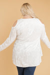 Crushing It Cold Shoulder Blouse In Pearl