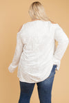 Crushing It Cold Shoulder Blouse In Pearl