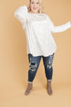 Crushing It Cold Shoulder Blouse In Pearl