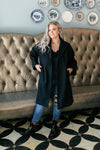 Deconstructed Oversized Trench Coat in Classic Black