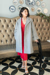 Deconstructed Oversized Trench Coat in Stone Gray
