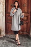 Deconstructed Oversized Trench Coat in Stone Gray