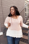 Delightfully Dipped Dusty Rose Top