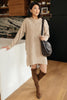 Diamond Details Sweater Dress/Tunic in Beige