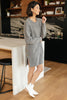 Diamond Details Sweater Dress in Grey