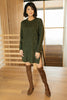 Diamond Details Sweater Dress in Olive