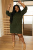 Diamond Details Sweater Dress in Olive