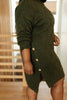 Diamond Details Sweater Dress in Olive