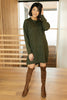 Diamond Details Sweater Dress in Olive