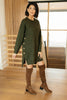 Diamond Details Sweater Dress in Olive