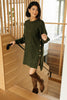 Diamond Details Sweater Dress in Olive