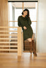 Diamond Details Sweater Dress in Olive