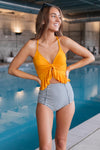 Dressed Up in Gingham Swim Bottoms