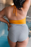 Dressed Up in Gingham Swim Bottoms